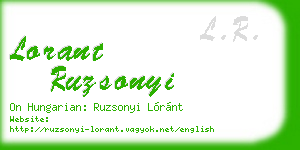 lorant ruzsonyi business card