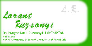 lorant ruzsonyi business card